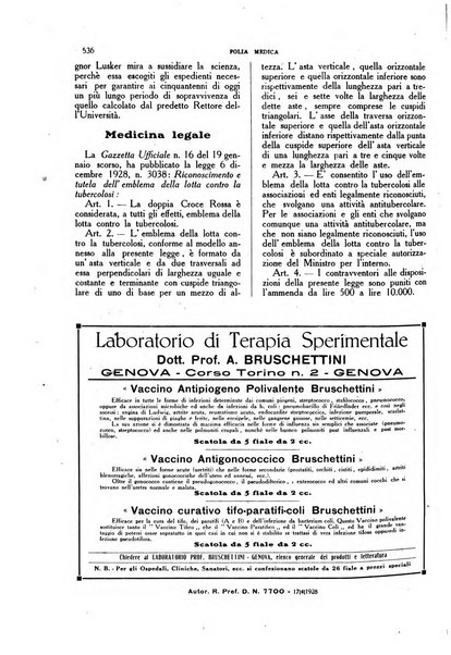 Folia medica periodico trimensile di patologia e clinica medica