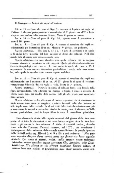 Folia medica periodico trimensile di patologia e clinica medica