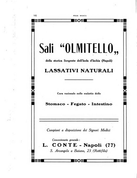 Folia medica periodico trimensile di patologia e clinica medica