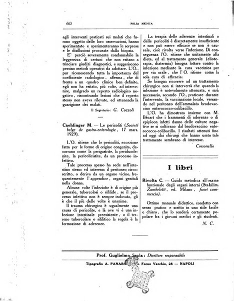 Folia medica periodico trimensile di patologia e clinica medica