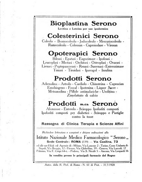 Folia medica periodico trimensile di patologia e clinica medica