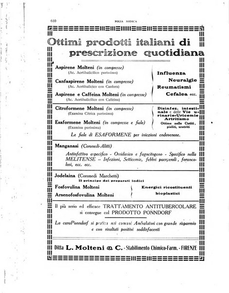 Folia medica periodico trimensile di patologia e clinica medica