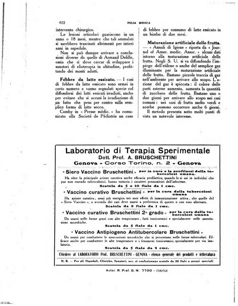 Folia medica periodico trimensile di patologia e clinica medica