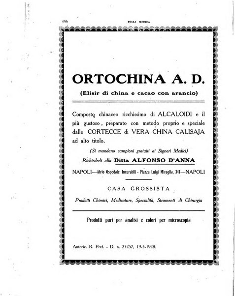 Folia medica periodico trimensile di patologia e clinica medica