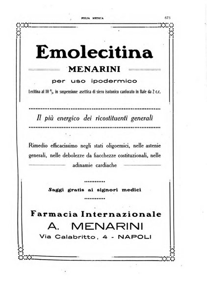 Folia medica periodico trimensile di patologia e clinica medica