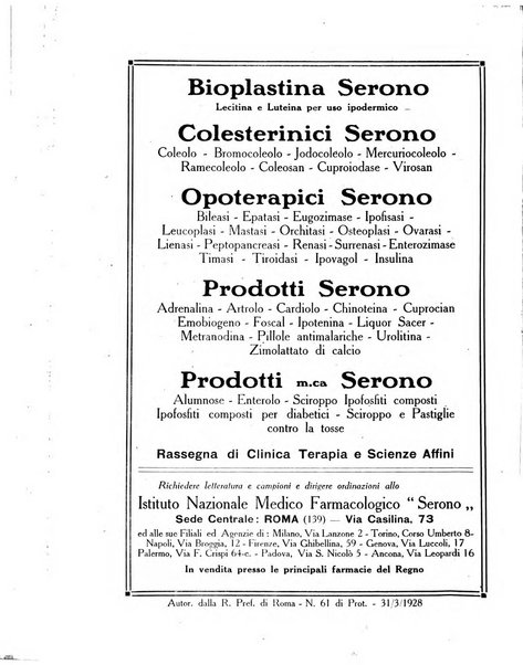 Folia medica periodico trimensile di patologia e clinica medica