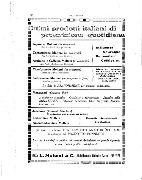 Folia medica periodico trimensile di patologia e clinica medica