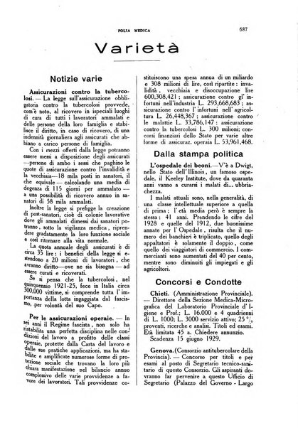 Folia medica periodico trimensile di patologia e clinica medica