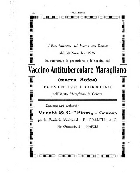 Folia medica periodico trimensile di patologia e clinica medica