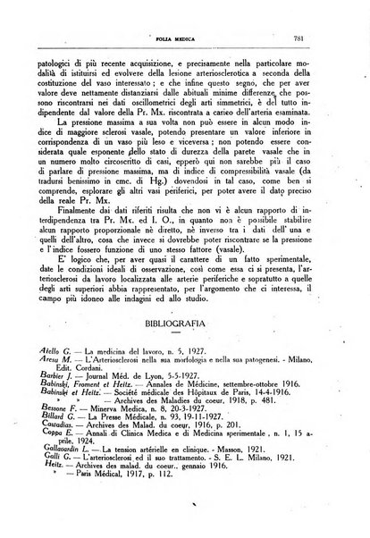 Folia medica periodico trimensile di patologia e clinica medica