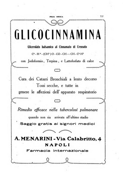 Folia medica periodico trimensile di patologia e clinica medica