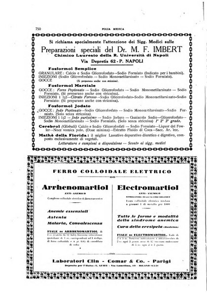 Folia medica periodico trimensile di patologia e clinica medica