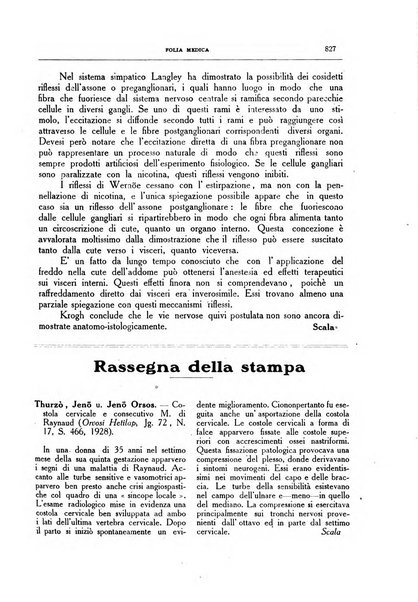 Folia medica periodico trimensile di patologia e clinica medica