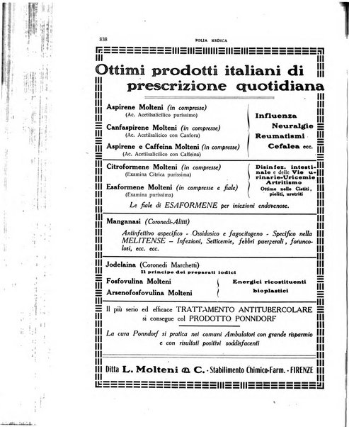 Folia medica periodico trimensile di patologia e clinica medica