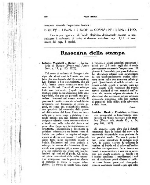 Folia medica periodico trimensile di patologia e clinica medica