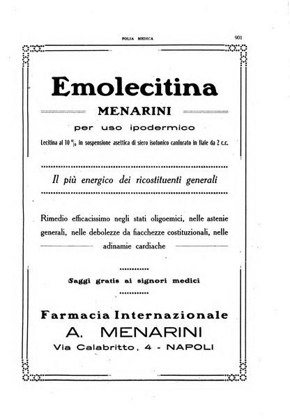 Folia medica periodico trimensile di patologia e clinica medica