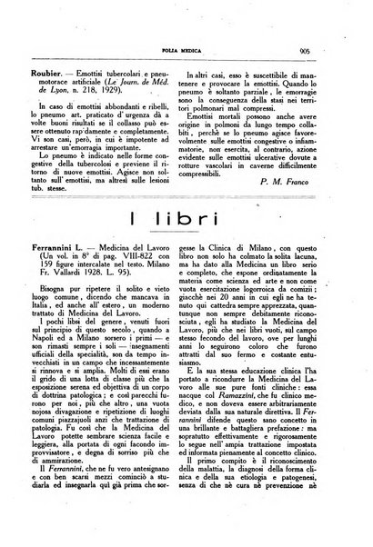 Folia medica periodico trimensile di patologia e clinica medica