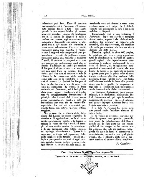 Folia medica periodico trimensile di patologia e clinica medica