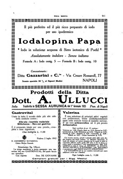 Folia medica periodico trimensile di patologia e clinica medica