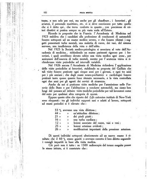 Folia medica periodico trimensile di patologia e clinica medica