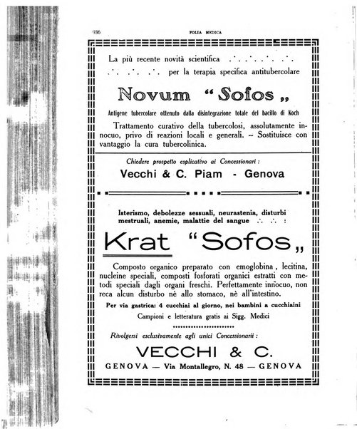 Folia medica periodico trimensile di patologia e clinica medica