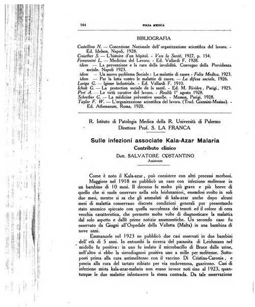 Folia medica periodico trimensile di patologia e clinica medica