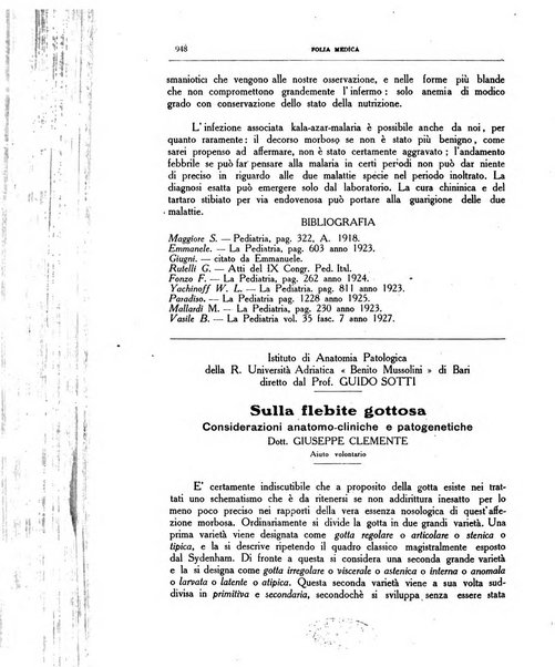 Folia medica periodico trimensile di patologia e clinica medica