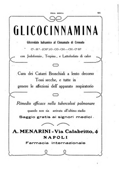 Folia medica periodico trimensile di patologia e clinica medica