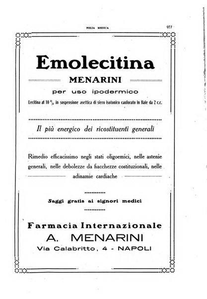 Folia medica periodico trimensile di patologia e clinica medica