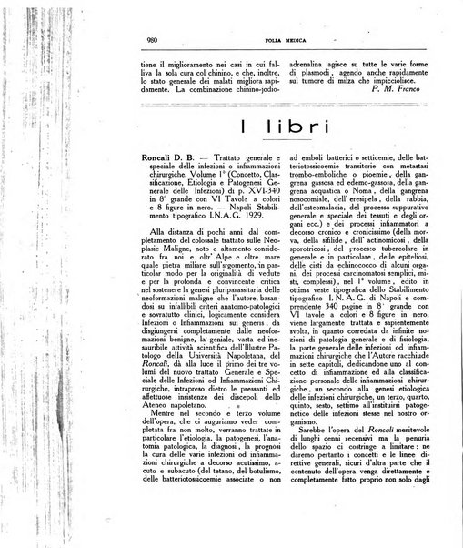 Folia medica periodico trimensile di patologia e clinica medica