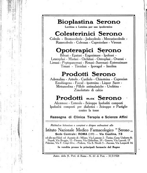 Folia medica periodico trimensile di patologia e clinica medica