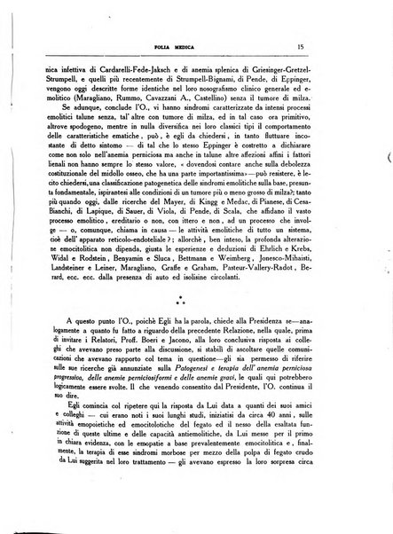 Folia medica periodico trimensile di patologia e clinica medica