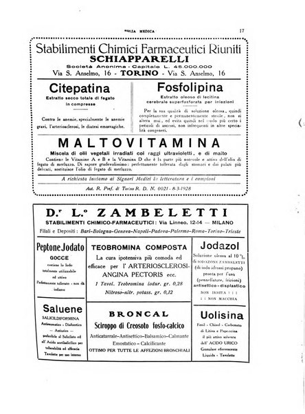 Folia medica periodico trimensile di patologia e clinica medica