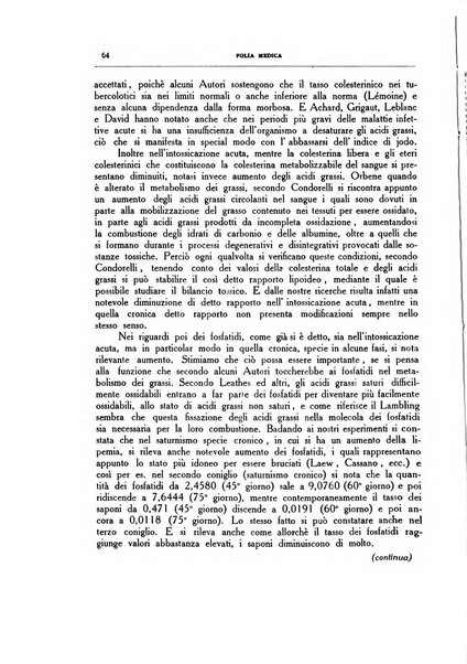 Folia medica periodico trimensile di patologia e clinica medica