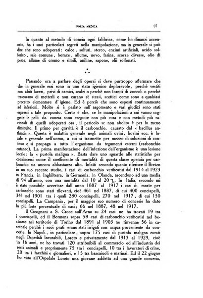 Folia medica periodico trimensile di patologia e clinica medica