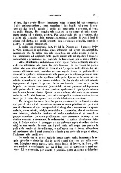 Folia medica periodico trimensile di patologia e clinica medica