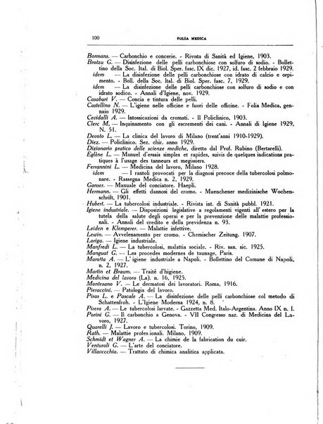 Folia medica periodico trimensile di patologia e clinica medica