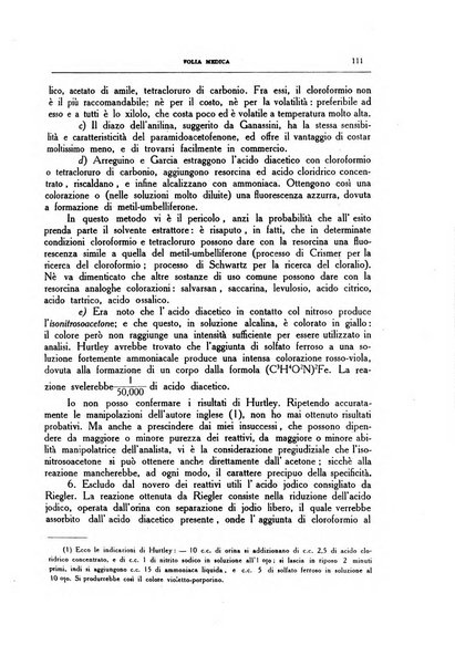 Folia medica periodico trimensile di patologia e clinica medica