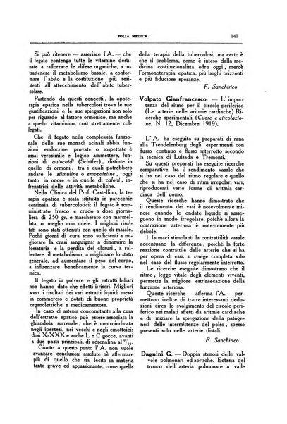 Folia medica periodico trimensile di patologia e clinica medica