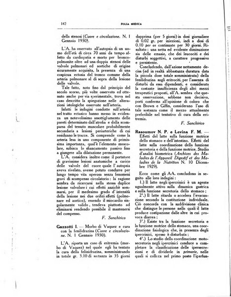 Folia medica periodico trimensile di patologia e clinica medica