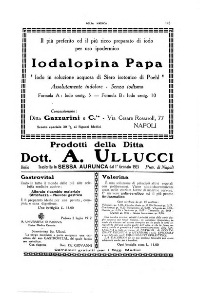 Folia medica periodico trimensile di patologia e clinica medica