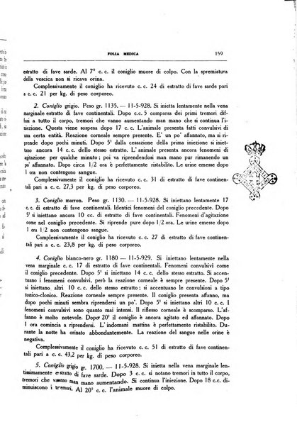 Folia medica periodico trimensile di patologia e clinica medica