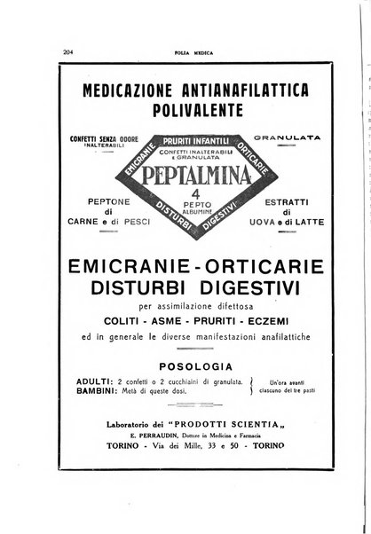 Folia medica periodico trimensile di patologia e clinica medica