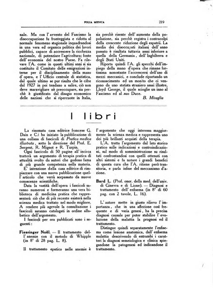 Folia medica periodico trimensile di patologia e clinica medica