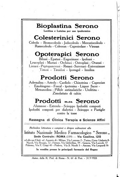 Folia medica periodico trimensile di patologia e clinica medica