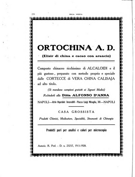 Folia medica periodico trimensile di patologia e clinica medica