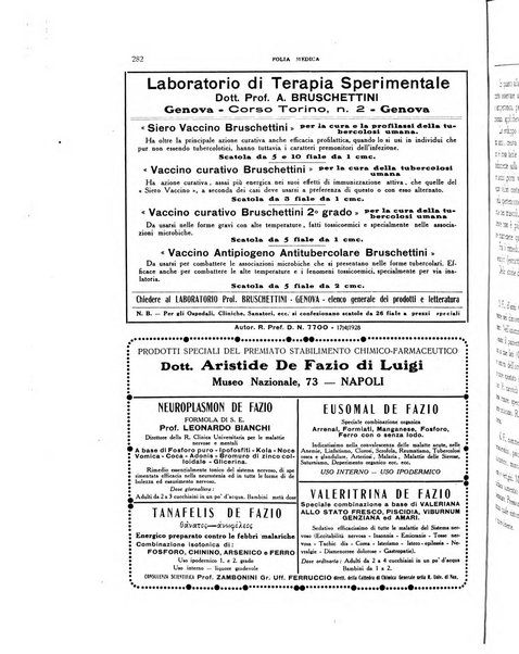 Folia medica periodico trimensile di patologia e clinica medica