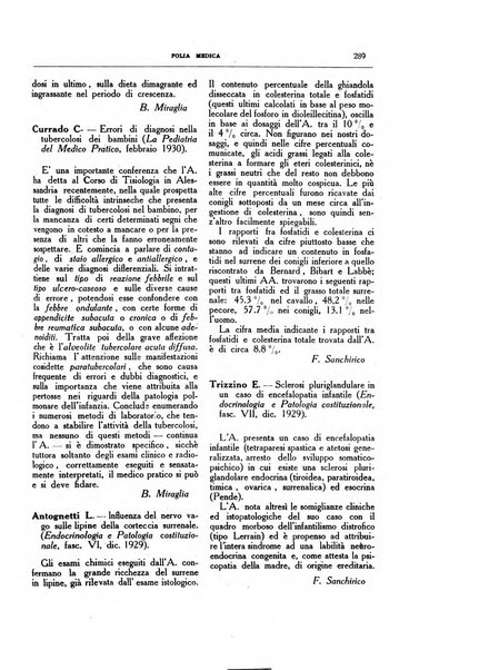 Folia medica periodico trimensile di patologia e clinica medica