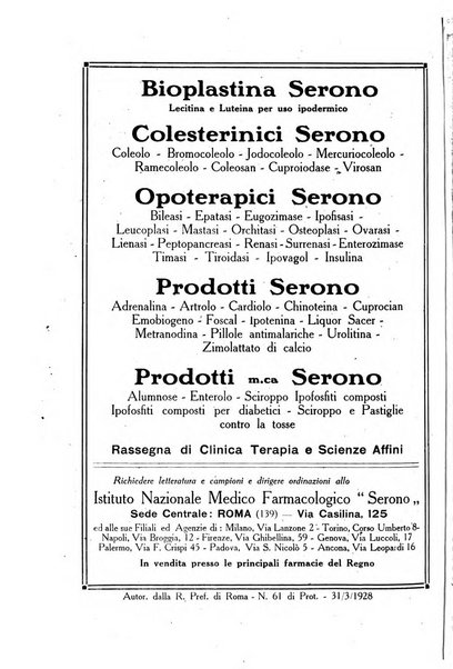 Folia medica periodico trimensile di patologia e clinica medica