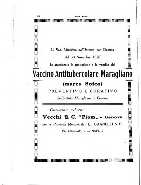 Folia medica periodico trimensile di patologia e clinica medica